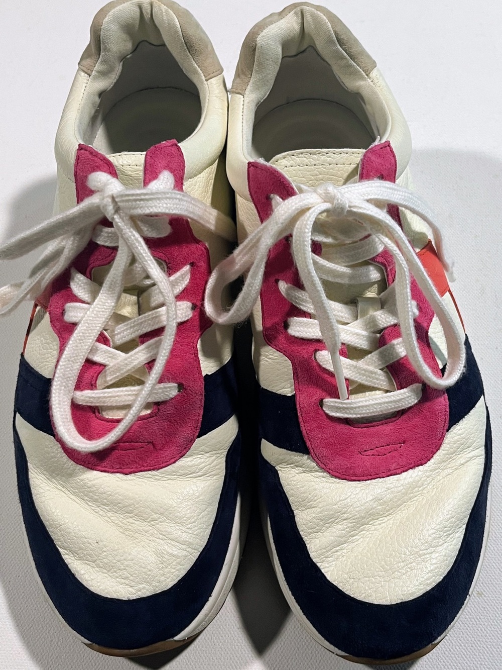 Lauren Ralph Lauren White, Pink & Navy Casual Sneakers